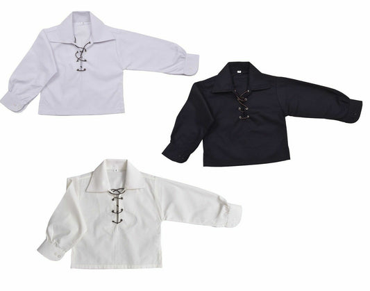 NEW CHILDREN'S DELUXE GHILLIE SHIRT Kids Boys ghillie SHIRT-WHITE,CREAM/BLACK-TC