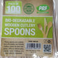 100 Pack Wooden Cutlery Spoons Bio degradable Picnic BBQ Buffet New