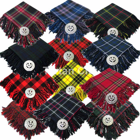 Men's Kilt Fly Plaid With Thistle Brooch - 12 Tartans