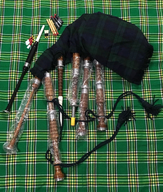 SCOTTISH GREAT HIGHLAND BAGPIPES ROSE WOOD FULL SET/GAITA/DUDELSACK/BAGPIPES