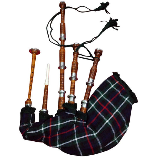 Scottish Great Highland Bagpipe Rosewood Natural Colour Silver Mackenzie Tartan