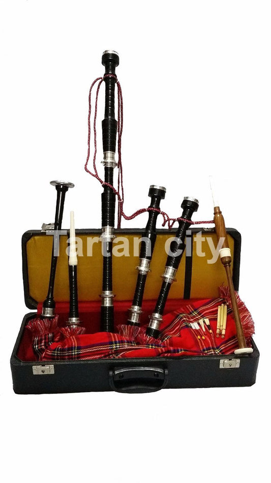 Great Highland Bagpipes Rosewood Silver Amounts/Scottish Bagpipes with Hard Case