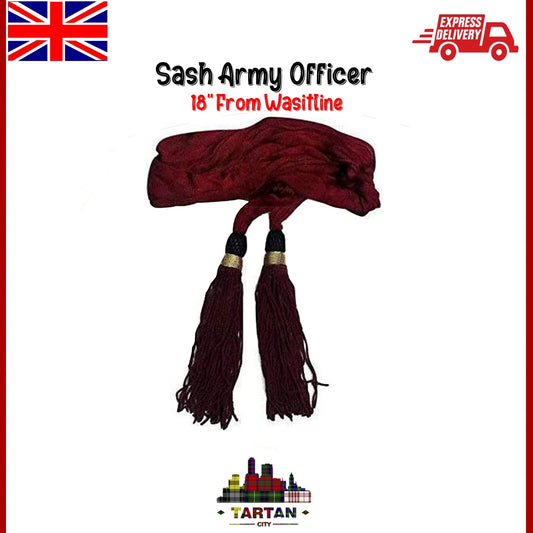 American Civil War Confederate Sash - Maroon Silk Army Officers by Tartancity