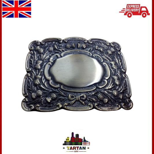 Tartancity Men's Thistle Kilt Belt Buckle - Antique Finish, Stylish & Durable
