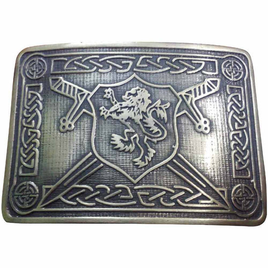 Mens Scottish Kilt Belt Buckle Rampant Lion Antique/Chrome Finish kilt Pin Socks