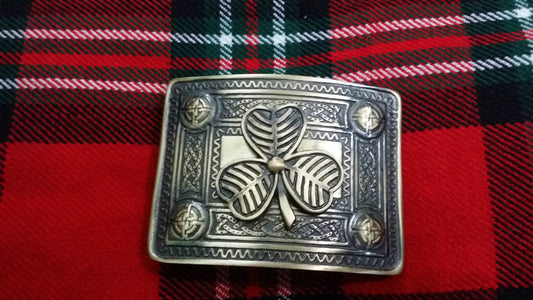 TC Men’s Kilt Belt Buckle Celtic Knot Work Antique/kilt Buckle Irish Shamrock