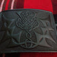 TC New Men’s Kilt Belt Buckle Thistle Jet Black/Celtic Thistle Knot belt Buckle