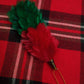 T C Feather Plume Hackle Glengarry Cap Green & Red/Balmoral Hats plume hackle 6"