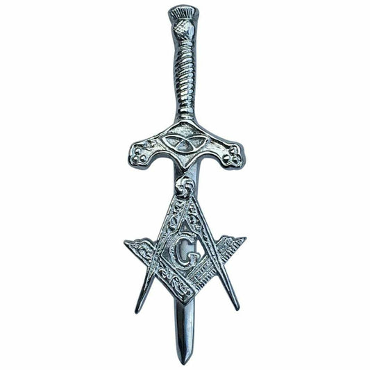 Masonic Sword Kilt Pin by Tartancity - Chrome Finish kilt Accessory - Sizes 5-20