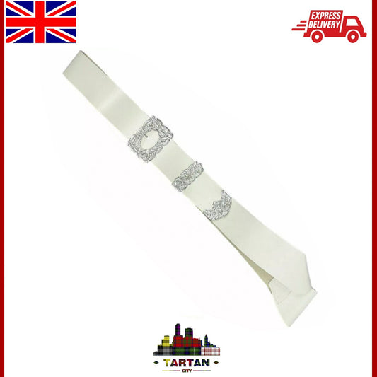 Scottish Piper Cross Kilt Belt – Premium Leather & Chrome Buckle by Tartancity