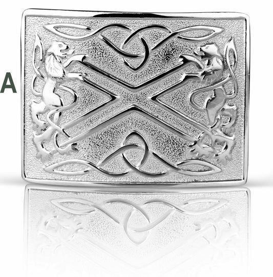 Scottish Kilt Belt Buckle Brass Mirror Shine Celtic Design Sporran-Tc