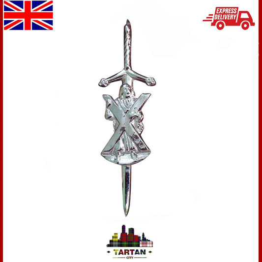St. Andrew Kilt Pin – Chrome, Black, and Gold Finishes Available