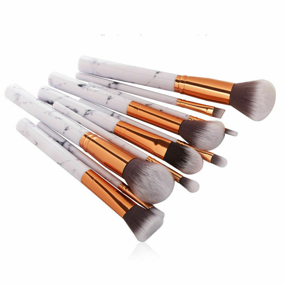 10pcs Marbling Kabuki Professional Make-up Brush Set Brushes Blusher Face Powder