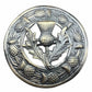 TC Thistle Brooch Brass for Kilt Fly Piper Plaid Antique/Chrome Finish 3"