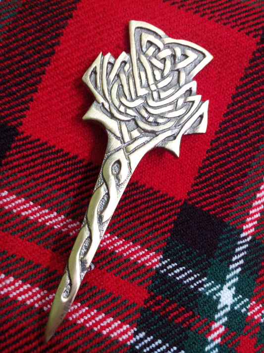 TC Antique Modern Thistle Kilt Pin.Scottish thistle kilt Pins,Highland thistle