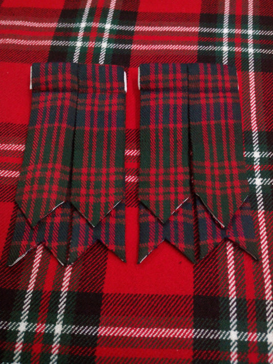 SCOTTISH KILT HOSE SOCK FLASHES CLAN MACDONALD MODERN TARTAN/KILT FLASHES TARTAN