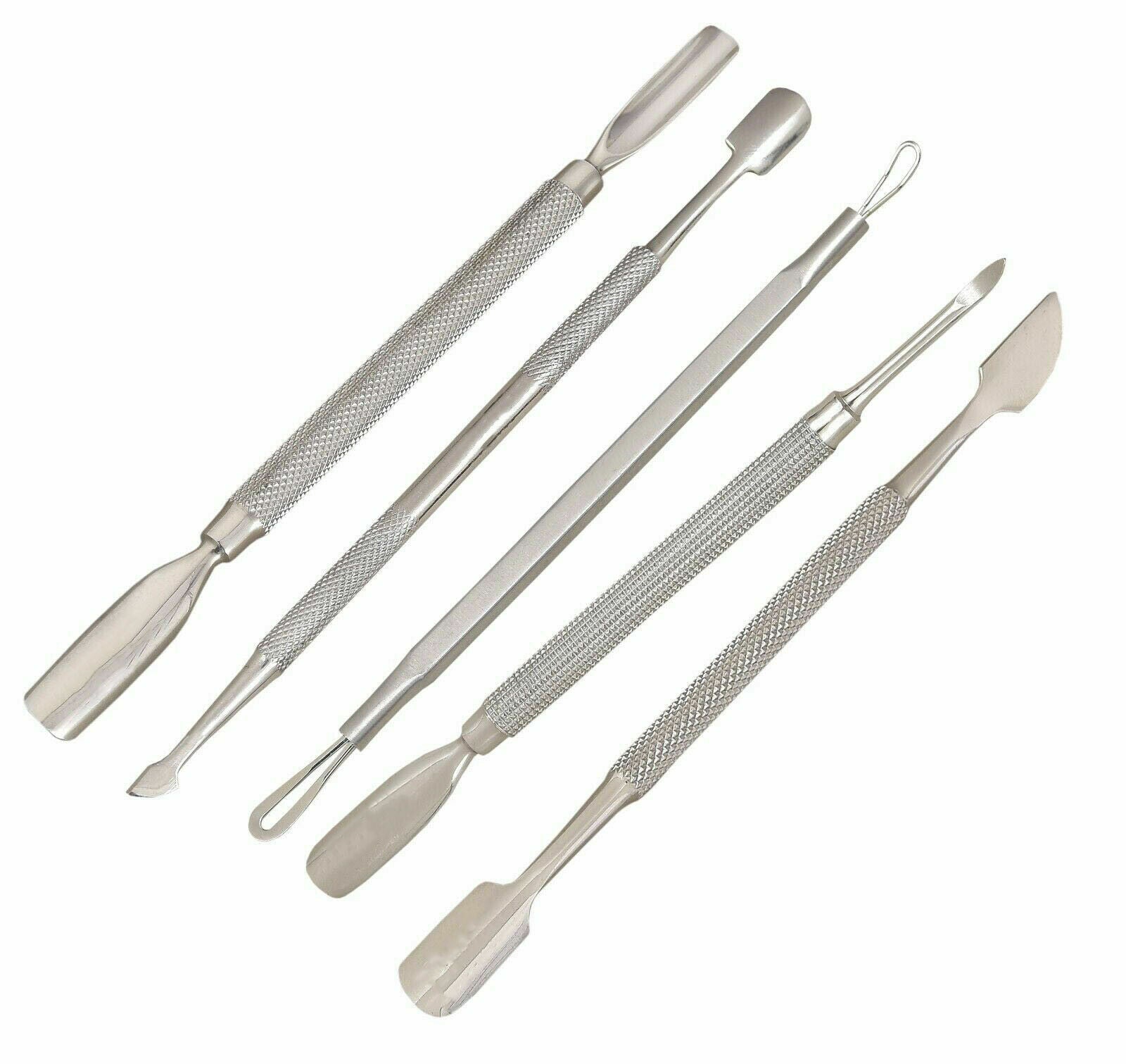 Cuticle Pusher Spoon Manicure Nail Pusher Scraper Remover Stainless Steel-Tc
