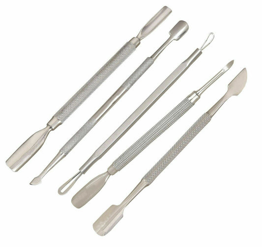 Cuticle Pusher Spoon Manicure Nail Pusher Scraper Remover Stainless Steel-Tc