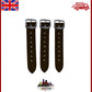 3x Dark Brown Leather Kilt Straps with Buckles - 7" Extender