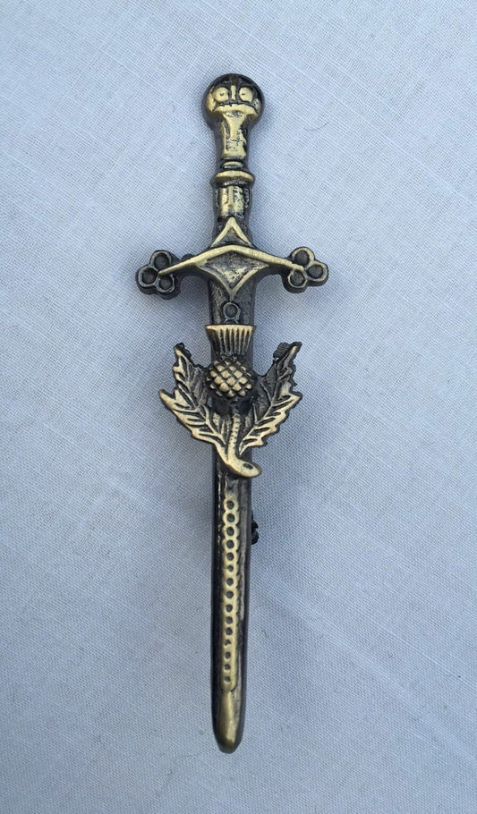 Scottish Thistle Kilt Pin High Quality Antique Finish/thistle kilt Brooch pin