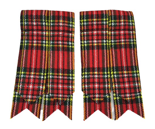 Kilt Hose Flashes Various Colours Tartans/Highland Kilt Sock Flashes Pointed