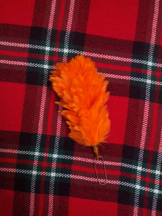 TC Orange Feather Hackle Plume Glengarry Cap/Balmoral Hats feather hackle 5.5"