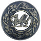 Scottish Welsh Dragon Kilt Fly Plaid Brooch Antique&Jet Black 3" (7cm)