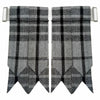 Grey Watch Tartan Kilt Flashes with Heavy Buckle/Scottish Kilt Hose Sock Flashes