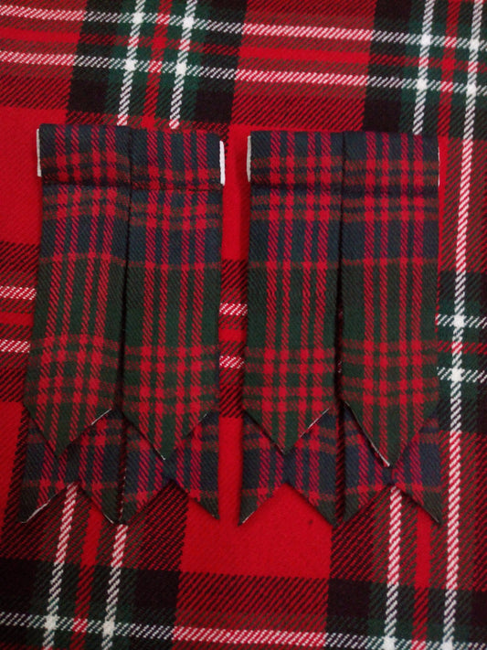 SCOTTISH KILT HOSE SOCK FLASHES CLAN MACDONALD MODERN TARTAN/KILT FLASHES TARTAN
