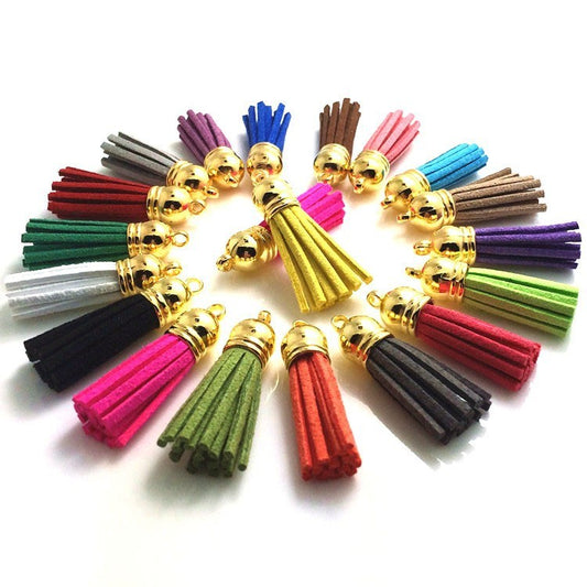 2 Pcs 40mm Suede Velvet Tassel For Keychain Cellphone Straps Jewelry Charms