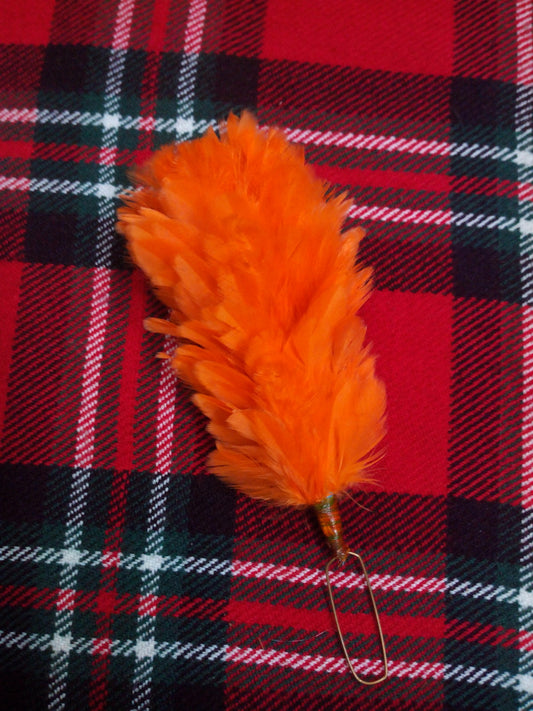 TC Orange Feather Hackle Plume Glengarry Cap/Balmoral Hats feather hackle 5.5"