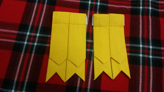TC New Men’s Kilt Sock Flashes Yellow Tartan/Scottish Kilt Hose Flashes yellow