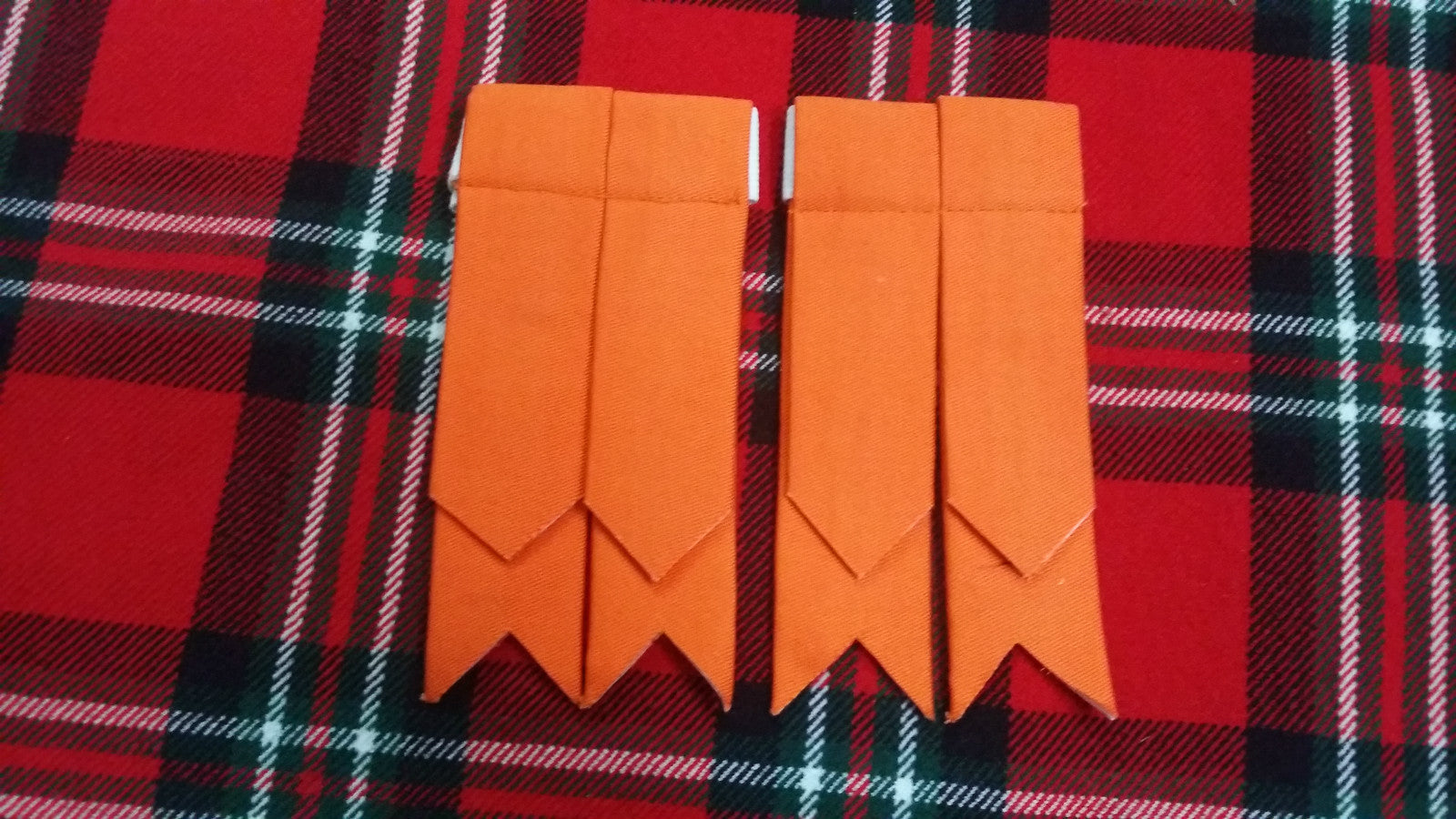 TC Men’s Kilt Sock Flashes Orange Tartan/Scottish Kilt Hose Flashes orange