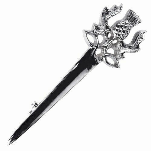 New Scottish Highland Thistle Top Solid Steel Sword Kilt Pin For Kilts