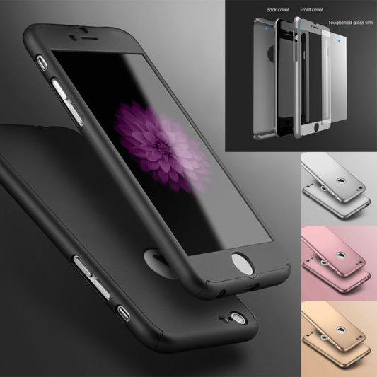 Hybrid 360° New Shockproof Case Tempered Glass Cover For Apple iPhone 8 7 5s 6s