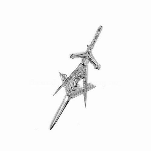 Masonic Claymore Style Kilt Pin With Swivel Fastener For Tartan and Plaid
