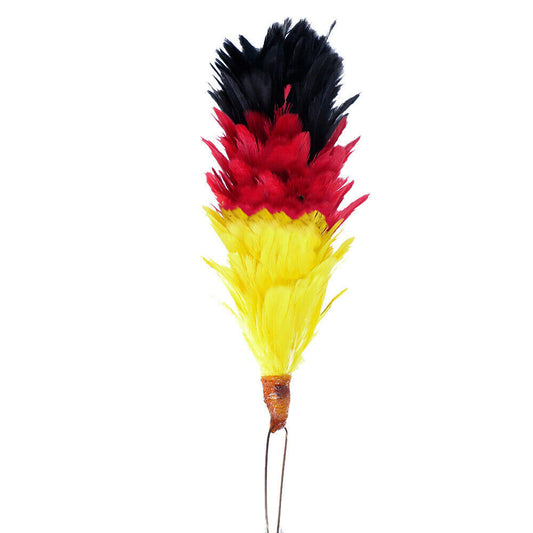Glengarry Cap Plume Feather Hackle Black,Red,Yellow Balmoral Hat 6"-TC