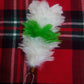 TC Feather Plume Hackle Glengarry Cap White,Green,white/Balmoral plume hackle 6"