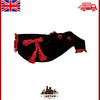 "TC Highland Bagpipe Bag Cover - Black Velvet with Red Fringe"