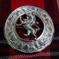 KILT FLY PLAID BROOCH LION RAMPANT THISTLE BORDER CHROME FINISH/SCOTTISH LION