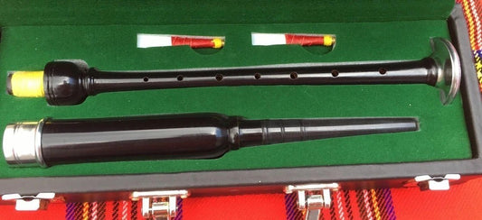 Scottish Highland Rosewood Practice Chanter – Silver Mount, 3 Reeds & Carry Case