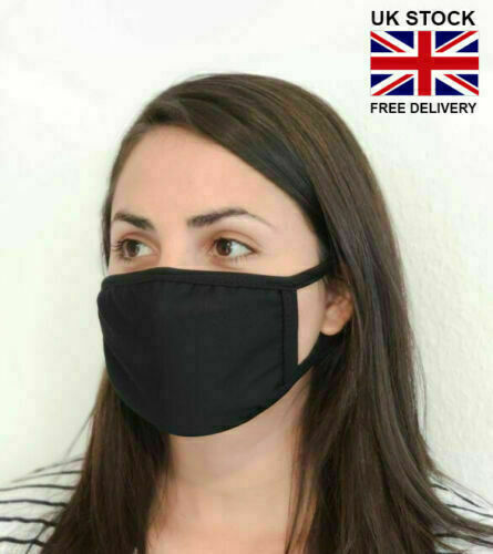 FACE MASK PREMIUM Cotton Reusable Washable Mouth Cover 3 Layers Adult Kids-TC