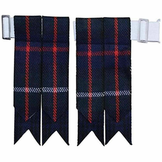 Mackenzie Tartan Kilt Flashes with Heavy Buckle/Scottish Kilt Hose Sock Flashes