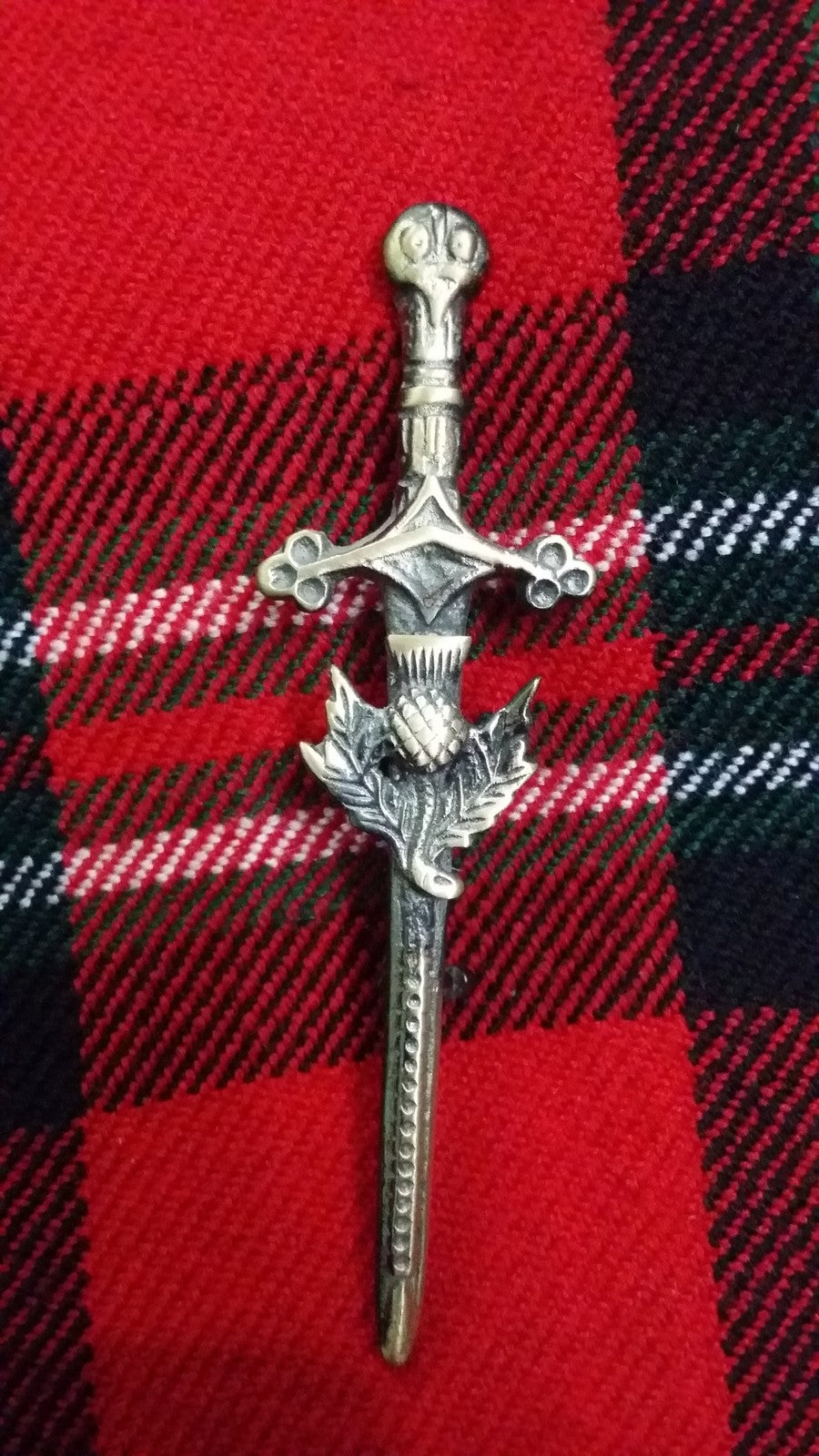 TC Celtic Kilt Pin Thistle Antique Finish 4"/Thistle Kilt Pins antique finish