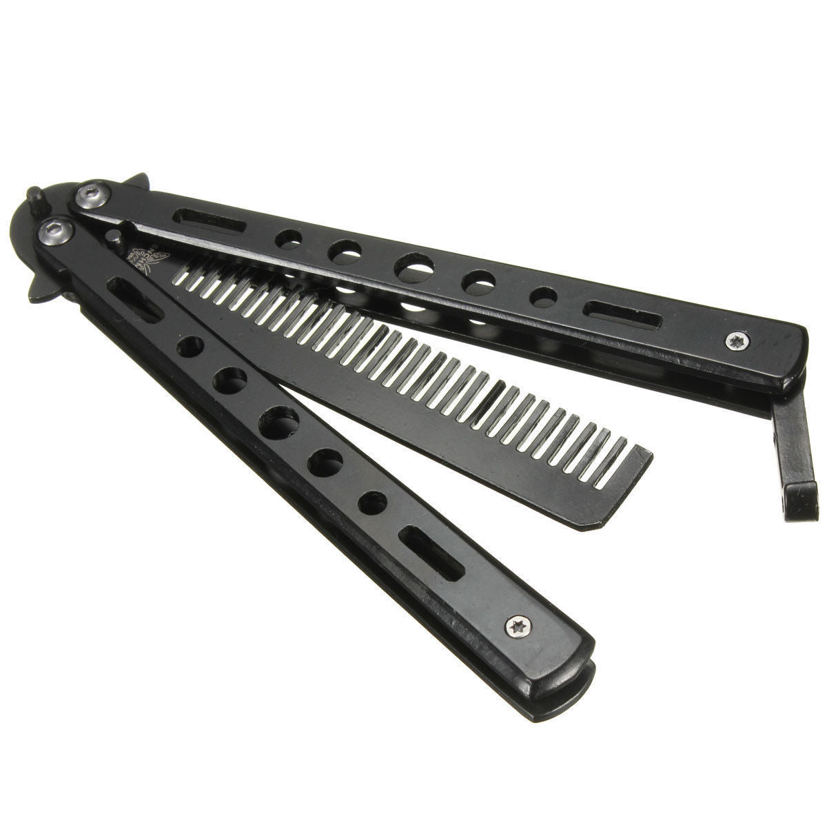 3 Colours New Metal Practice Balisong Butterfly Comb Cool Sports Tool UK