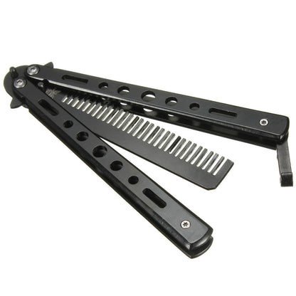 3 Colours New Metal Practice Balisong Butterfly Comb Cool Sports Tool UK