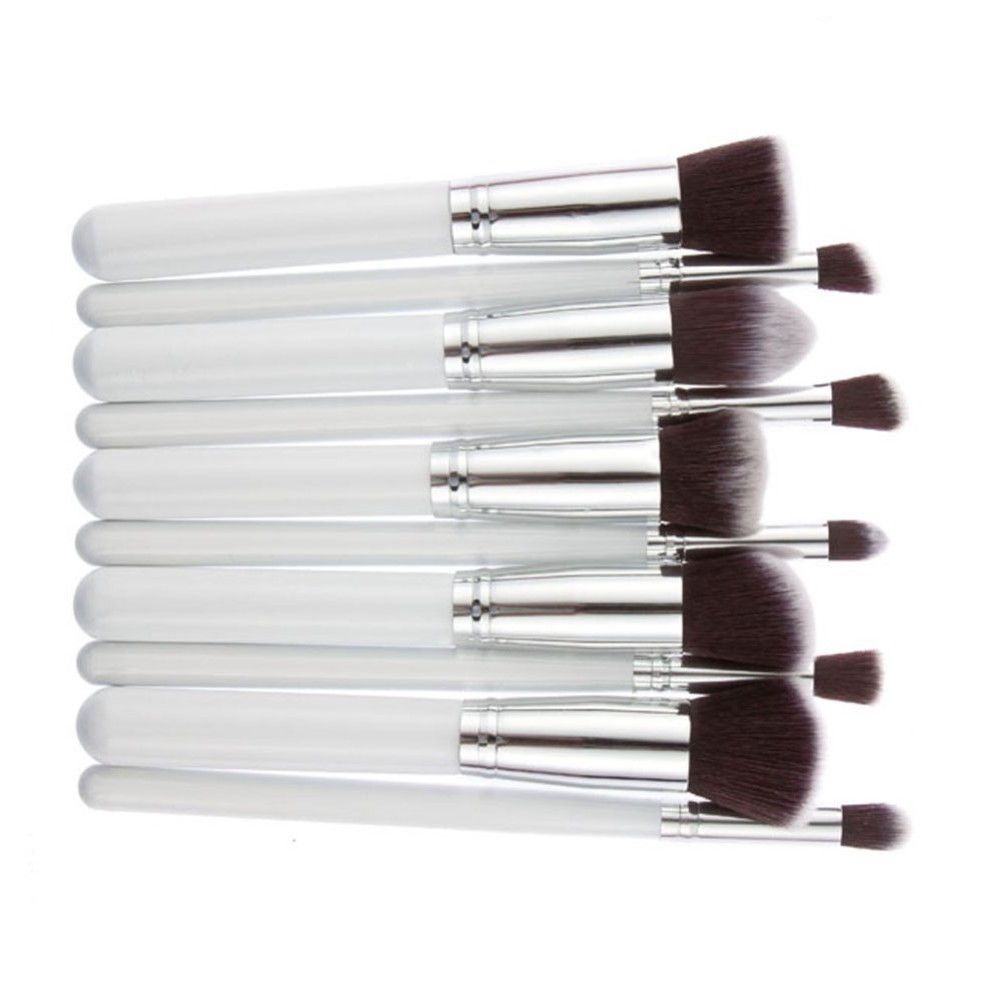 10pcs Kabuki Style Professional Make up Brush Set Foundation Blusher Face Powder