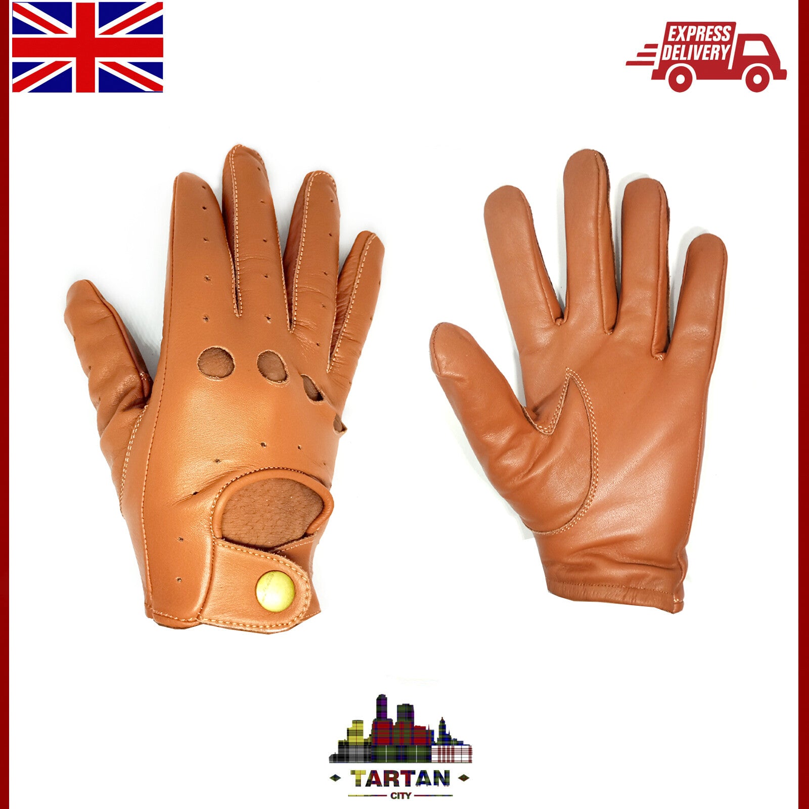 TC Men Driving Gloves Classical Retro Genuine Soft Leather Riding Gloves Vintage