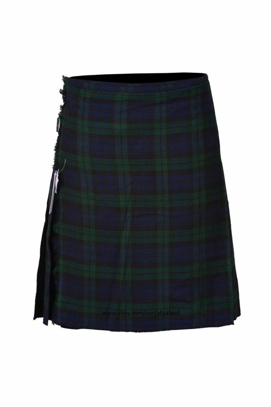 Men's Scottish 9 Piece 8 Yards Kilt Black Watch Tartan Kil Outfit with Sporran
