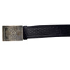 Scottish Belt Black Leather Thistle Embossed Celtic CrossKnot belt Buckle-TC